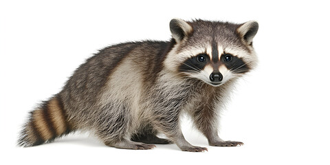 Obraz premium A four-year-old red fox Vulpes, a wild mammal with brown fur, standing isolated on white