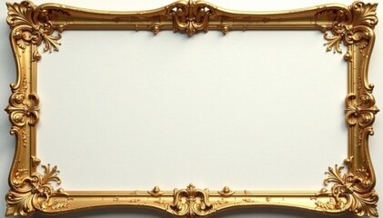 Ornate gold scroll frame with delicate filigree and subtle patterns , sophisticated, classic, antique