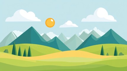 Fototapeta premium Mountain landscape, green valley