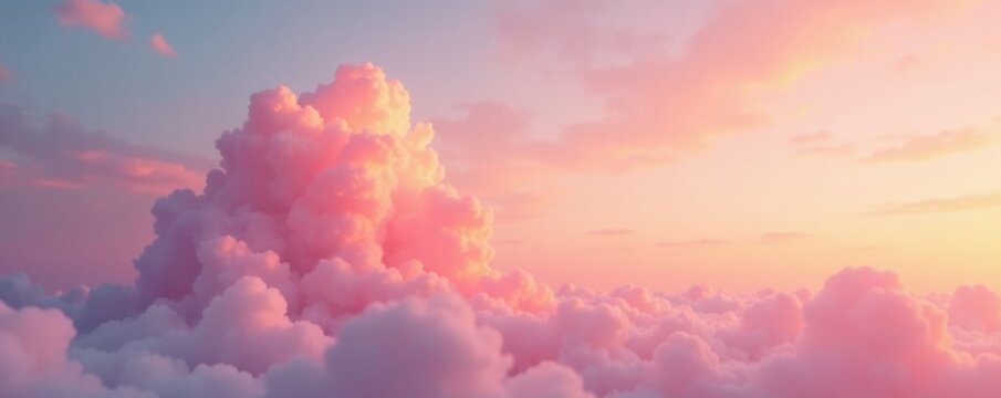 Pastel pink and peach tones softly blend with gold light on a serene sky at dusk, sky, colorful