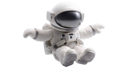 Astronaut Figure Sitting in White Suit