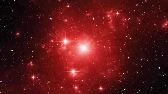 Abstract Red Flashing Disco Star Loop with Vibrant and Dynamic Light Effects