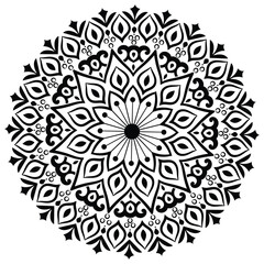 Black and white beautiful mandala design. Beautiful mandala design for coloring book, lace, swirl, henna, tattoo, logo, frame, card, pattern, background and  wallpaper. 