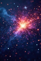 Obraz premium Shattered stars radiate outward in every direction, shattered, fireworks, explosion