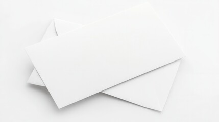 Blank white envelopes layered on a white surface