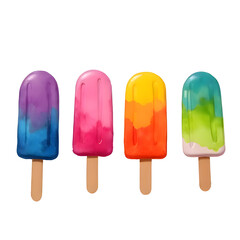 Colorful watercolor drawing Lots of popsicle patterns