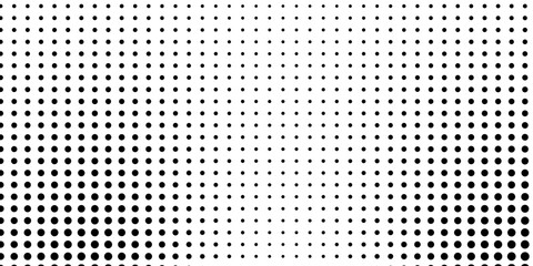 Halftone gradient. Dotted gradient, smooth dots spraying and halftones dot background seamless horizontal geometric pattern modern