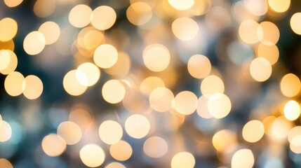 Fototapeta premium Soft, shimmering lights twinkle in a joyful display, enhancing the ambiance of a lively winter gathering under the night sky