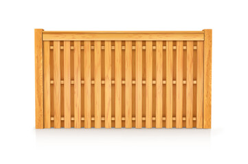 Section of a wooden fence with double vertical slats. Vector illustration