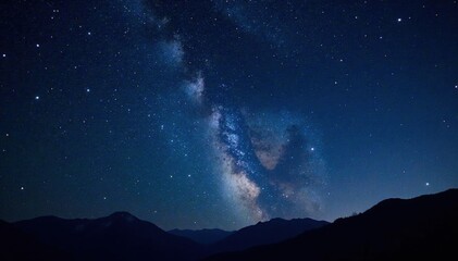 Obraz premium starry night sky with twinkling stars on black background, void, shimmering