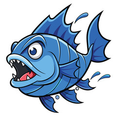 vector illustration of a cartoon fish