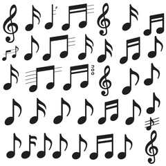 music notes icon silhouettes