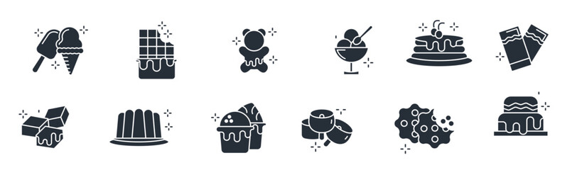 Sweets and desserts icon line icon style