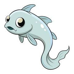 vector illustration of a cartoon shark