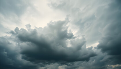 Obraz premium cloudy sky with a plane in the foreground