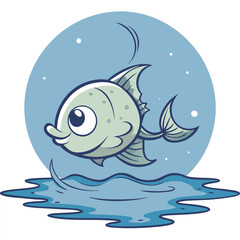 illustration of a fish in water