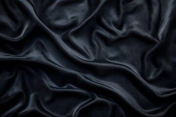 Fototapeta premium Dark Silk Drape: Luxurious folds of dark silk fabric create a dramatic and elegant texture. The deep shadows and smooth curves evoke a sense of mystery and sophistication.