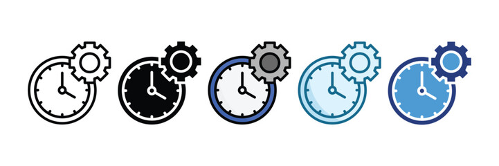 Time Allocation Icon Set Multiple Style Collection