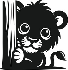 Vector silhouette of a lion