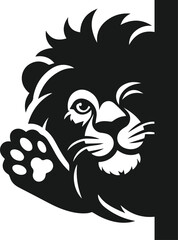 Vector silhouette of a lion