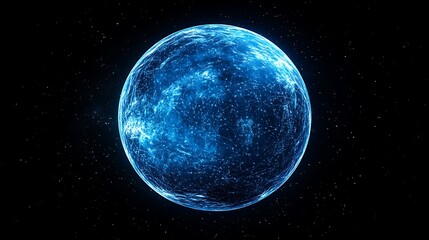 Fototapeta premium Digital Earth with Blue Glow and Global Connectivity