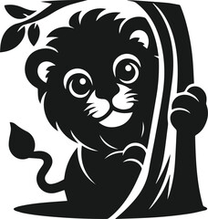 Vector silhouette of a lion