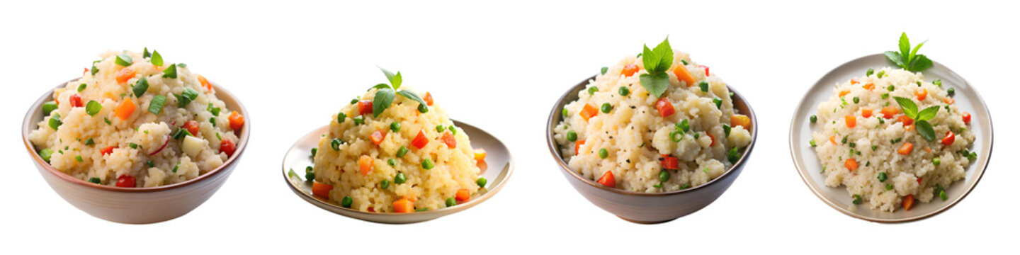 upma isolated on transparent background.