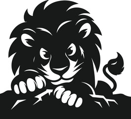 Vector silhouette of a lion