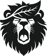 Vector silhouette of a lion