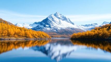 Fototapeta premium Autumnal Mountain Lake Reflections (4)