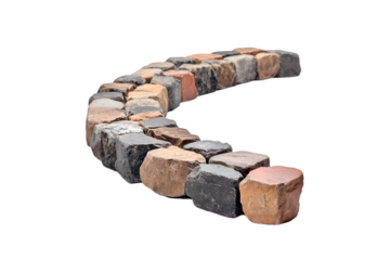 Curved stone path natural rock border landscaping design