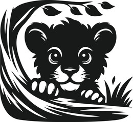 Vector silhouette of a lion