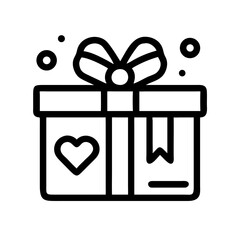 Gift Box with Ribbon Icon Representing Charitable Giving and Donation