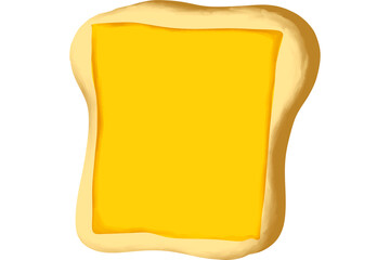 Illustration of toast with cheese draw