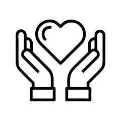 Obraz premium Hands Holding Heart Icon Representing Care and Compassion