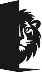 Vector silhouette of a lion