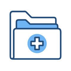 Obraz premium Medical Folder Icon Representing Health Records and Patient Information Management