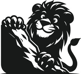 Vector silhouette of a lion