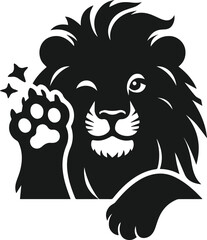 Vector silhouette of a lion