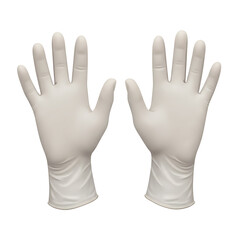 Obraz premium Paired White Protective Gloves, Palms Up, Isolated on White, Sterile Environment.