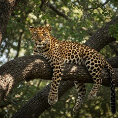 Fototapeta premium leopard in tree