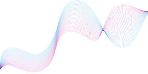 Abstract blue wave background pink ribbon isolated on white