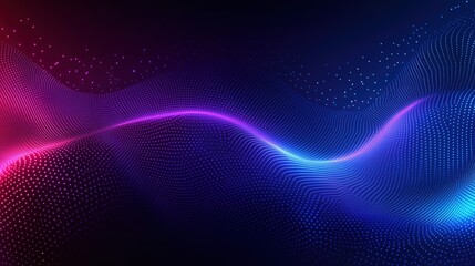 Abstract Blue-Purple Gradient Wave & Dots Background - Vector Art Template for Banners/Covers with Dynamic Fluid Patterns