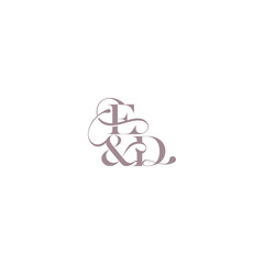bold serif initial calligraphy ED elegant and luxury concept wedding concept monogram letter