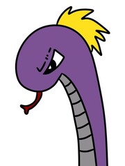 cartoon doodle crazy snake