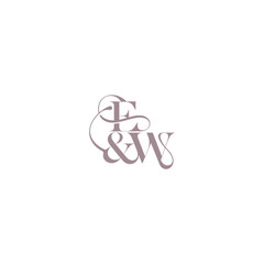 bold serif initial calligraphy EW elegant and luxury concept wedding concept monogram letter