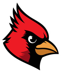 Cardinal Bird Mascot Sport Logo Graphic Silhouette Shape Clipart Digital Art Illustration