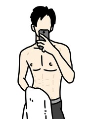 Fototapeta premium cute man cartoon on white background