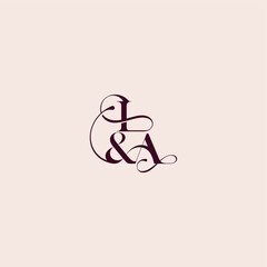 bold serif initial calligraphy wedding concept monogram letter elegant and luxury concept IA