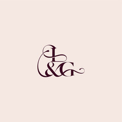 bold serif initial calligraphy wedding concept monogram letter elegant and luxury concept IG